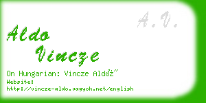 aldo vincze business card